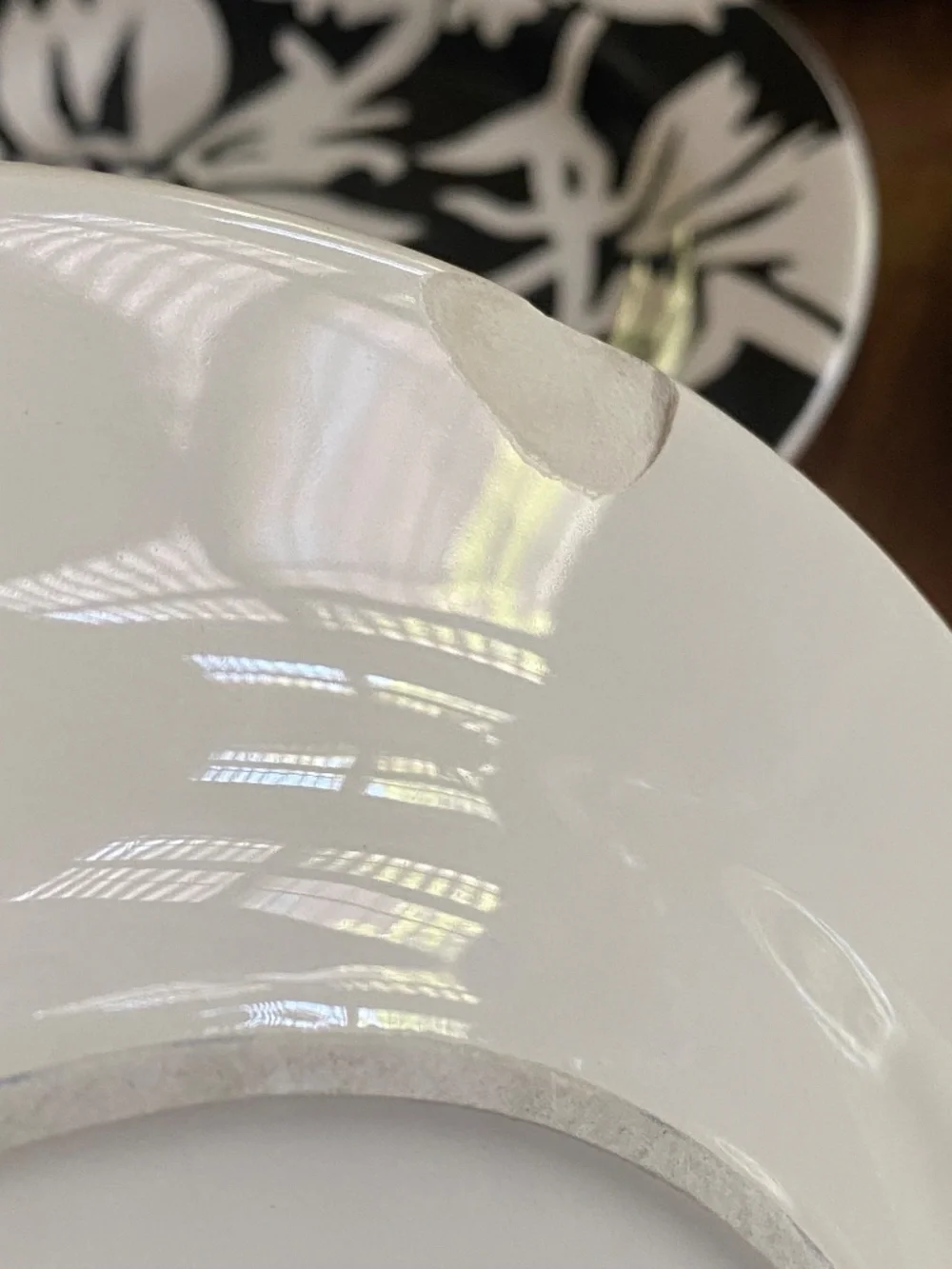 Crate & Barrel Black and White Floral Salad Luncheon 9” Plates x 8